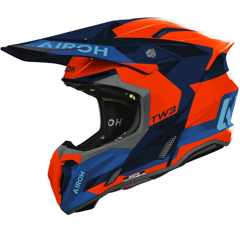 Motokrosová helma Airoh Twist 3 Fancy lesklá fluo oranžovo-modrá