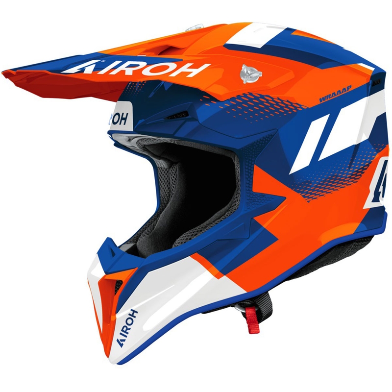 Motokrosová helma Airoh Wraaap Vision lesklá oranžovo-modrá