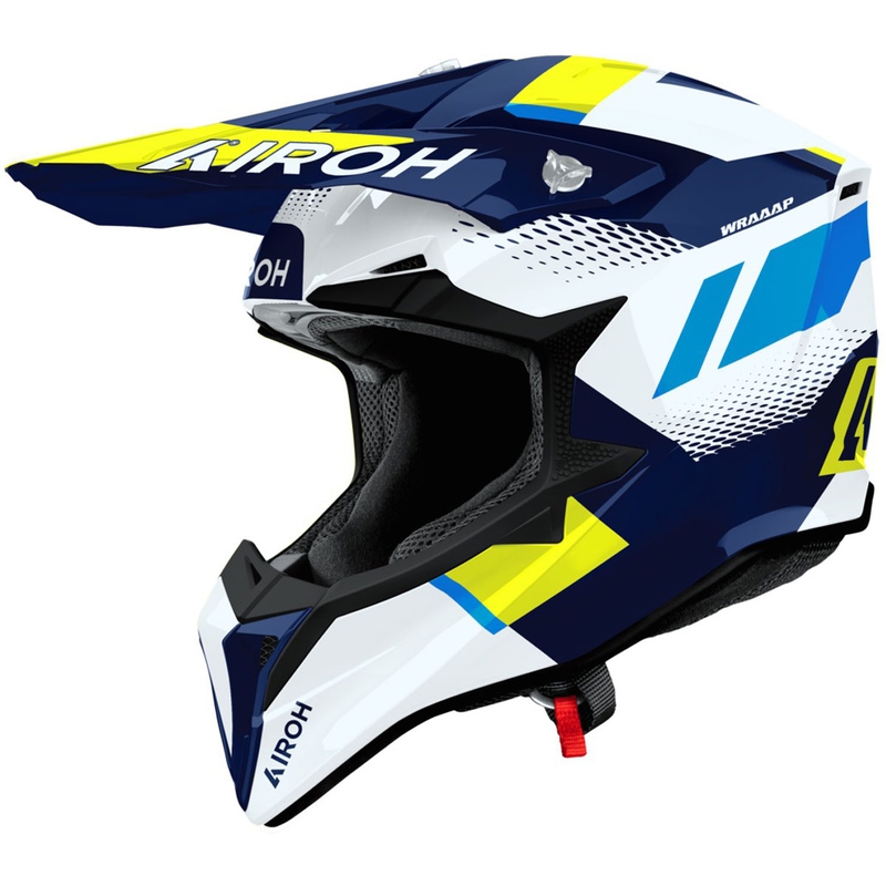 Motokrosová helma Airoh Wraaap Vision lesklá žluto-modrá