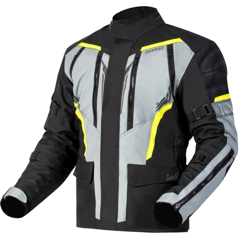 Bunda na motorku Ozone Tour III černo-šedo-fluo žlutá
