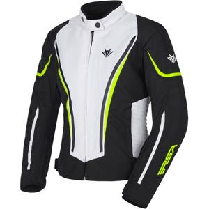 Dámská bunda na motorku RSA Wasp bílo-černo-fluo žlutá