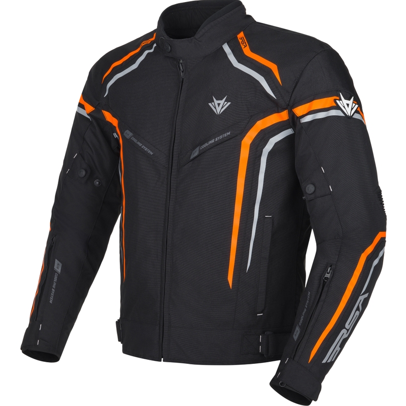 Bunda na motorku RSA Compact 2 černo-šedo-oranžová
