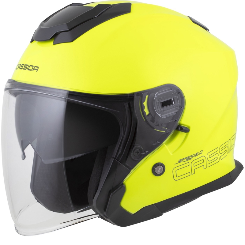 Otevřená helma na motorku Cassida Jet Tech 2.0 RoTo fluo žluto-černo-šedá
