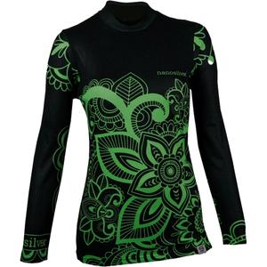 Dámské termo triko nanosilver® Flower zelené - dlouhý rukáv