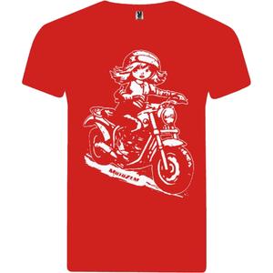 Dětské dívčí triko MotoZem - Motorkářka červené