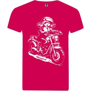 Dětské dívčí triko MotoZem - Motorkářka růžové