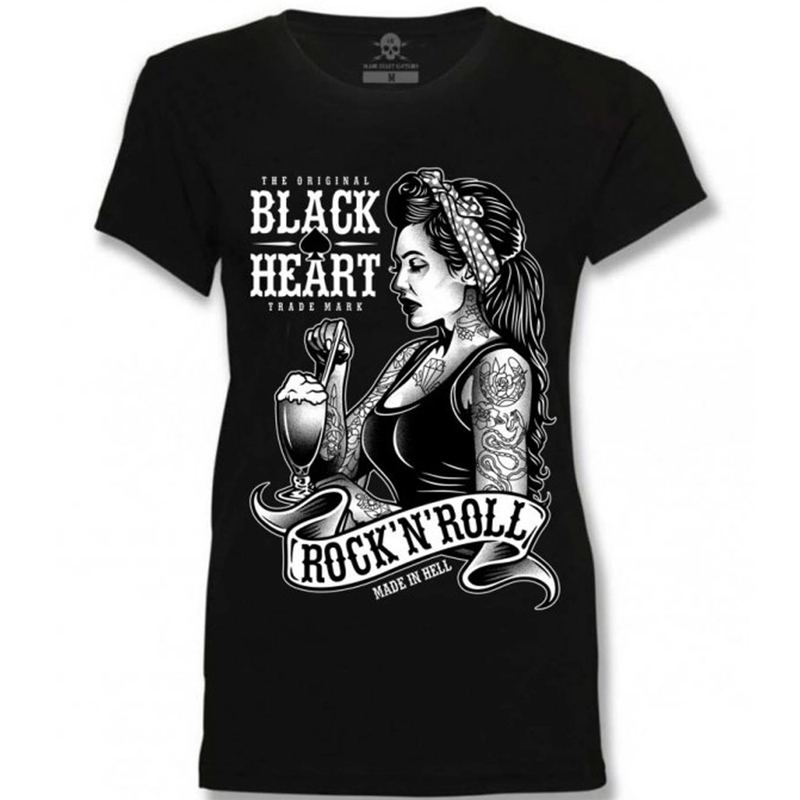 Dámské triko Black Heart Pin Up Shake černé