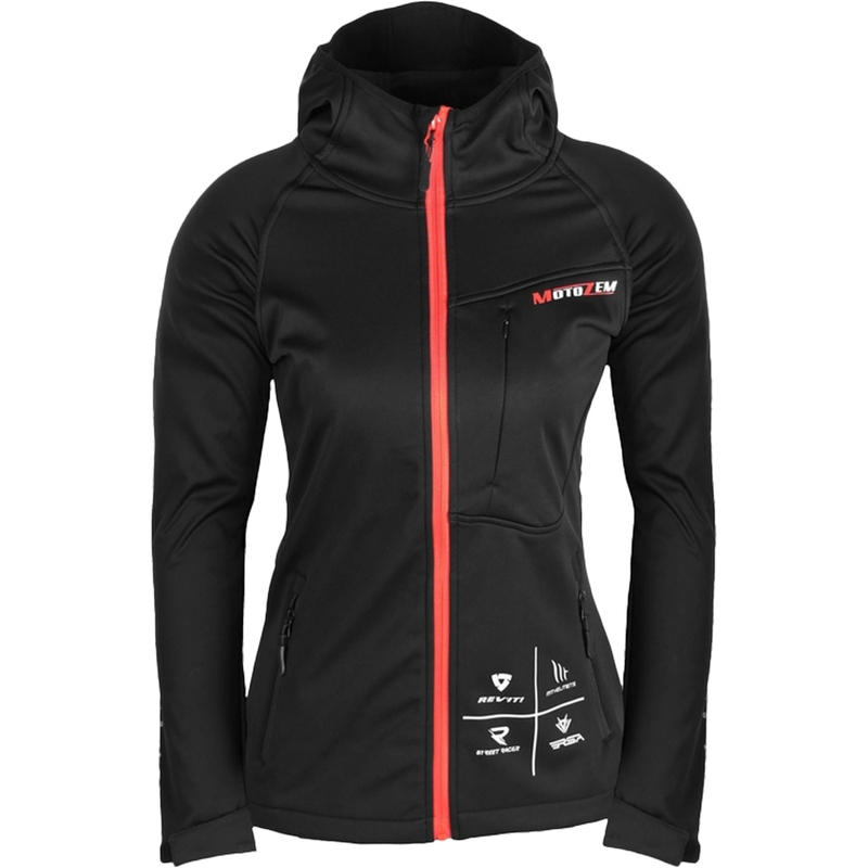 Dámská softshellová bunda MotoZem Racing Team černo-červená