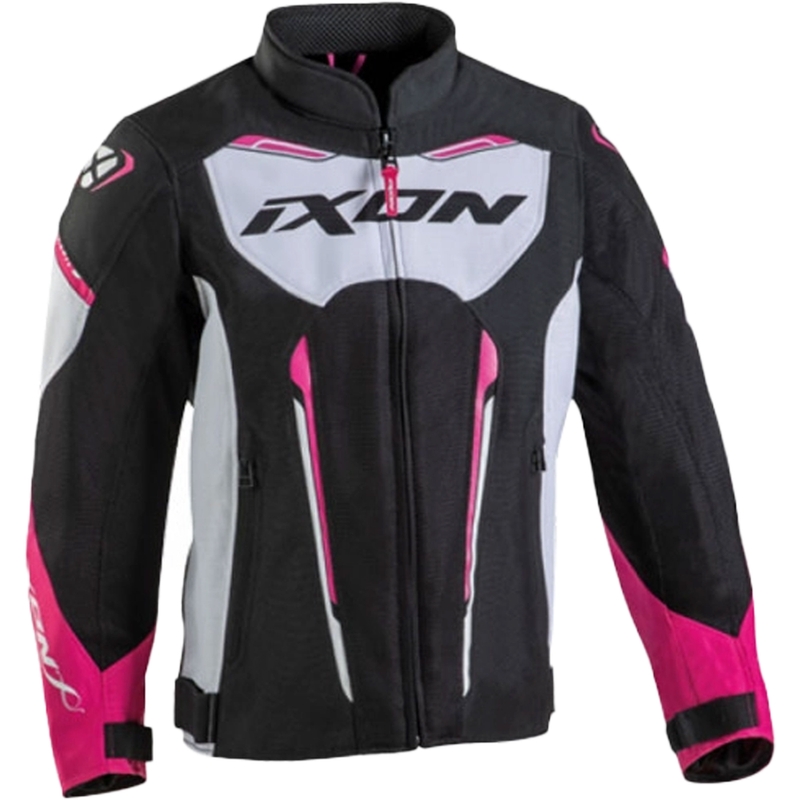 Dětská bunda na motorku IXON Striker Air černo-bílo-růžová