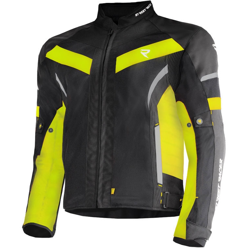Bunda na motorku Street Racer Evans Air černo-fluo žlutá