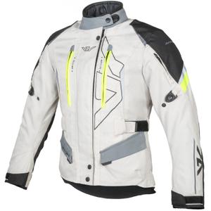 Dámská bunda na motorku Ayrton Teressa II krémovo-fluo žluto-šedo-černá
