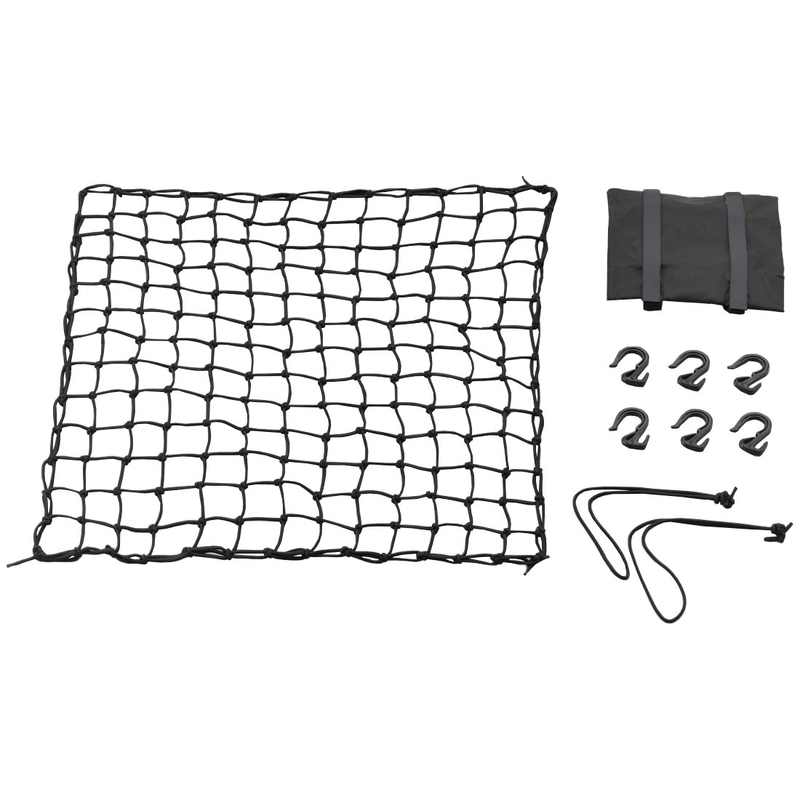 Pružná zavazadlová síť na motorku s plastovými háčky Daytona 60 x 60 cm černá