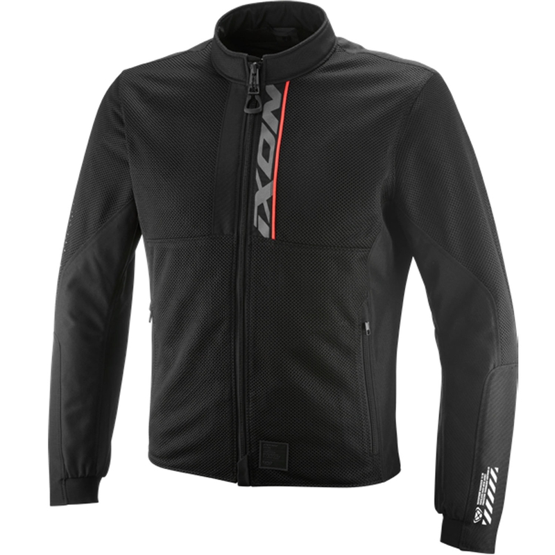 Bunda na motorku IXON Ostro černo-fluo červená