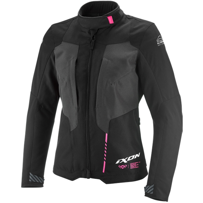 Dámská bunda na motorku IXON Tyr černo-antracitovo-fluo růžová