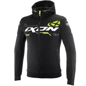 Mikina na motorku IXON Touchdown Ultra černo-bílo-fluo žlutá