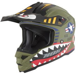 Dětská motokrosová helma NOX N761 Fly Fighter khaki-vícebarevná