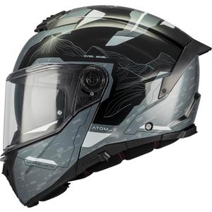Výklopná helma na motorku MT Atom 2 SV Highlands C2 černo-šedá
