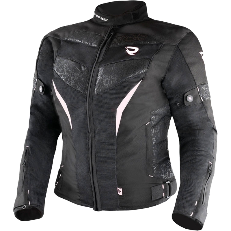 Dámská bunda na motorku Street Racer Rose Air černo-bílá