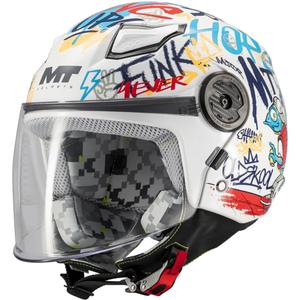 Dětská otevřená helma na motorku MT Lite Crew A5 bílo-modro-červená