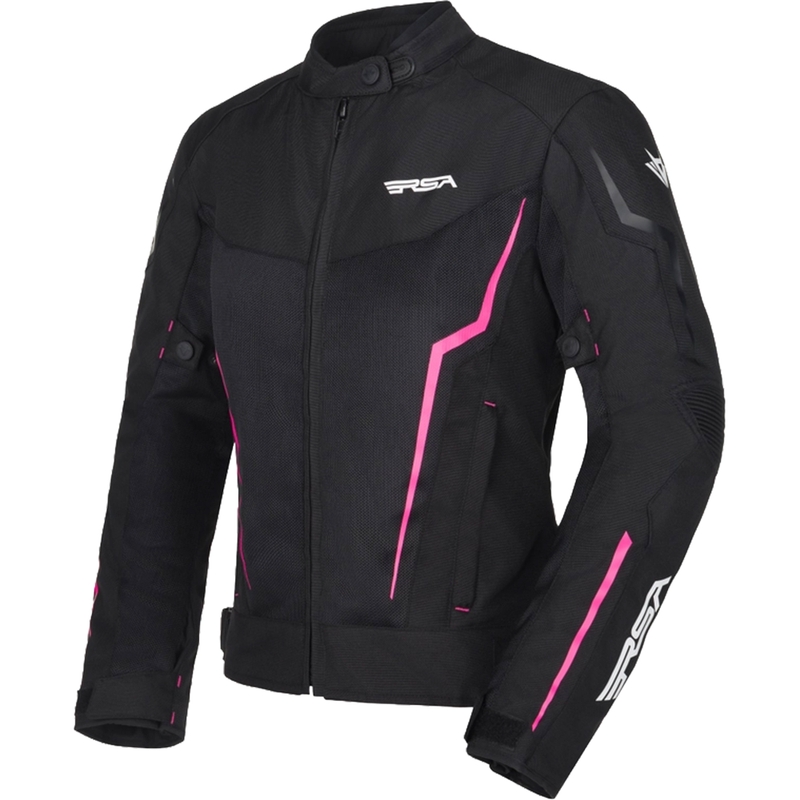 Dámská bunda na motorku RSA Bolt černo-bílo-růžová