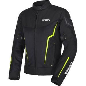 Dámská bunda na motorku RSA Bolt černo-bílo-fluo žlutá