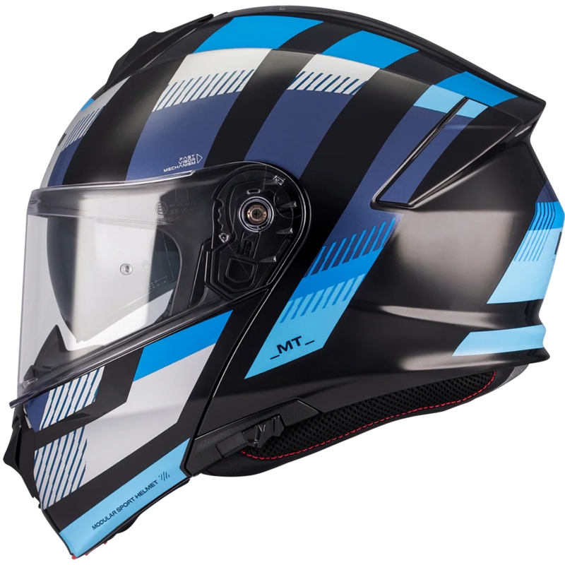 Výklopná helma na motorku MT Genesis SV Stroke B7 černo-modrá
