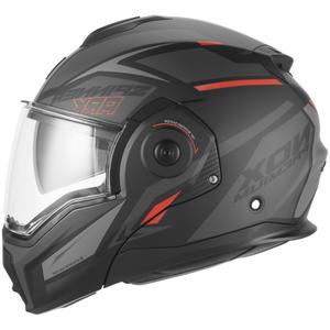 Překlápěcí helma na motorku NOX PREMIUM Spinner Ark matná černo-červená