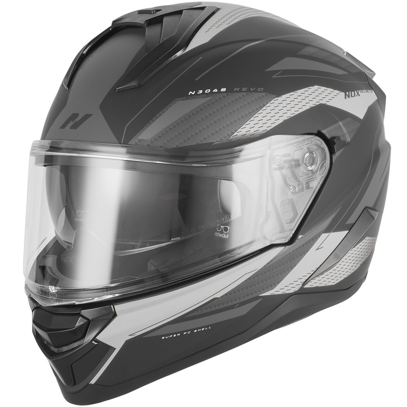 Integrální helma na motorku NOX N304-S REVO matná černo-stříbrná