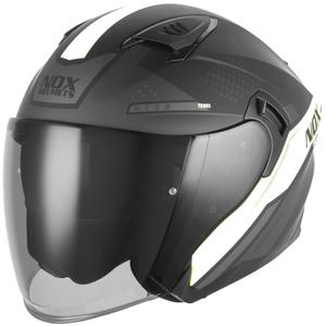 Otevřená helma na motorku NOX N130 EKTO matná černo-bílá