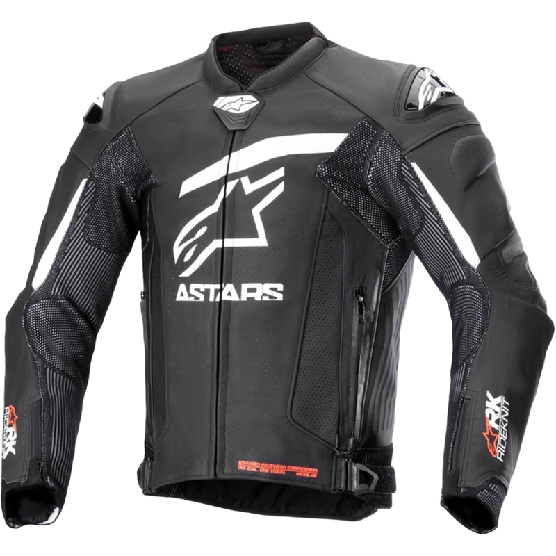 Kožená bunda na motorku Alpinestars GP Plus R 4 Rideknit černo-bílá