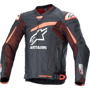 Kožená bunda na motorku Alpinestars GP Plus R 4 Rideknit černo-fluo červeno-bílá