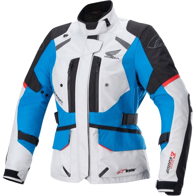 Dámská bunda na motorku Alpinestar Stella Andes Drystar Honda šedo-černo-modro-červená 23