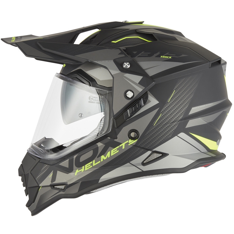Enduro helma na motorku NOX N312 Track matná černo-fluo žlutá