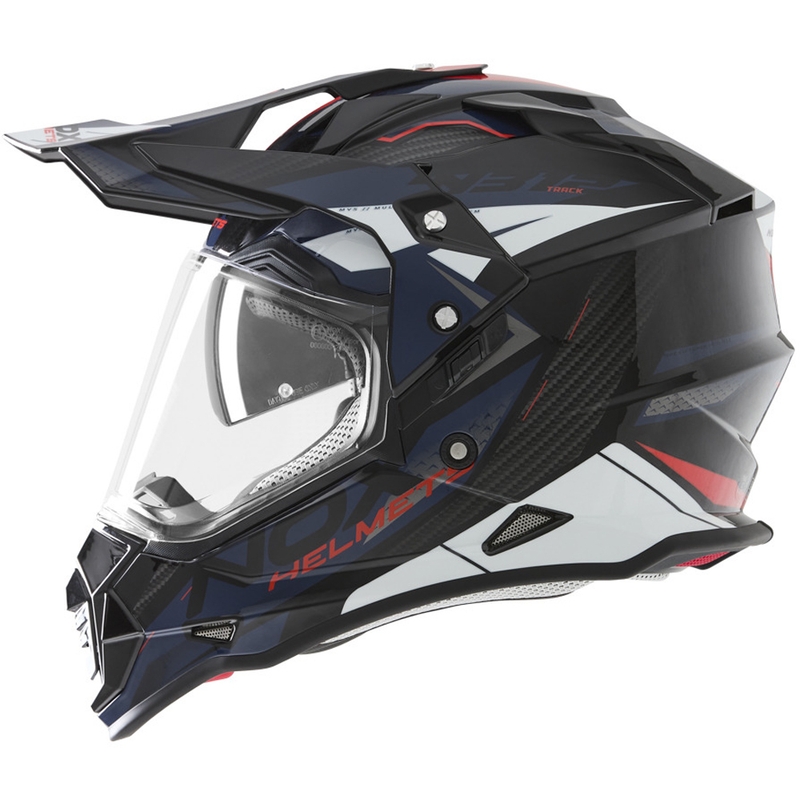Enduro helma na motorku NOX N312 Track modro-červená