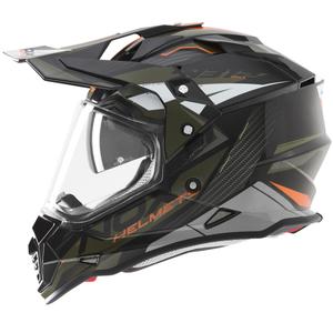 Enduro helma na motorku NOX N312 Track khaki-oranžová