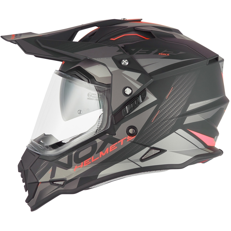 Enduro helma na motorku NOX N312 Track matná černo-červená
