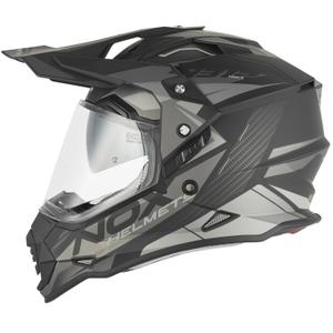 Enduro helma na motorku NOX N312 Track matná černo-stříbrná