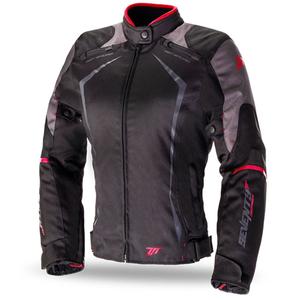 Dámská bunda na motorku SEVENTY DEGREES SD-JR49 černo-červená