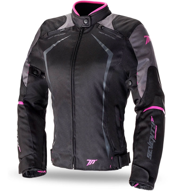 Dámská bunda na motorku SEVENTY DEGREES SD-JR49 černo-růžová