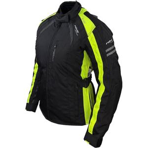 Dámská bunda na motorku Roleff Venedig černo-fluo žlutá