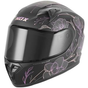 Dětská integrální helma na motorku NOX N731 Spring matná černo-růžová