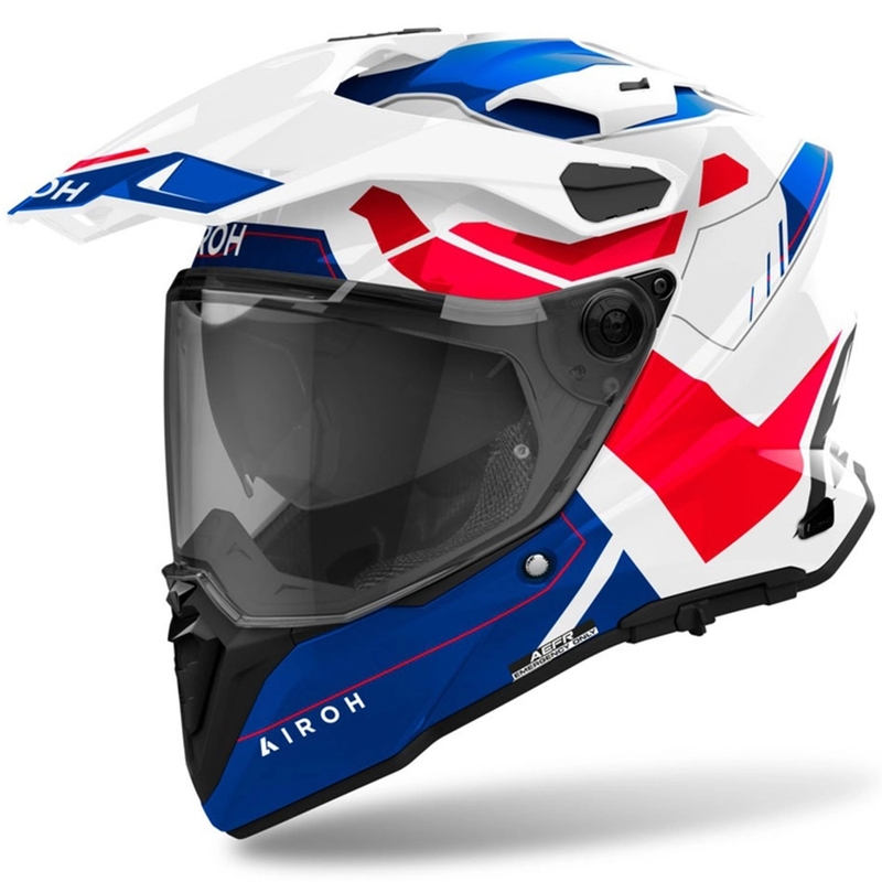 Enduro helma Airoh Commander 2 Reveal lesklá modro-červená