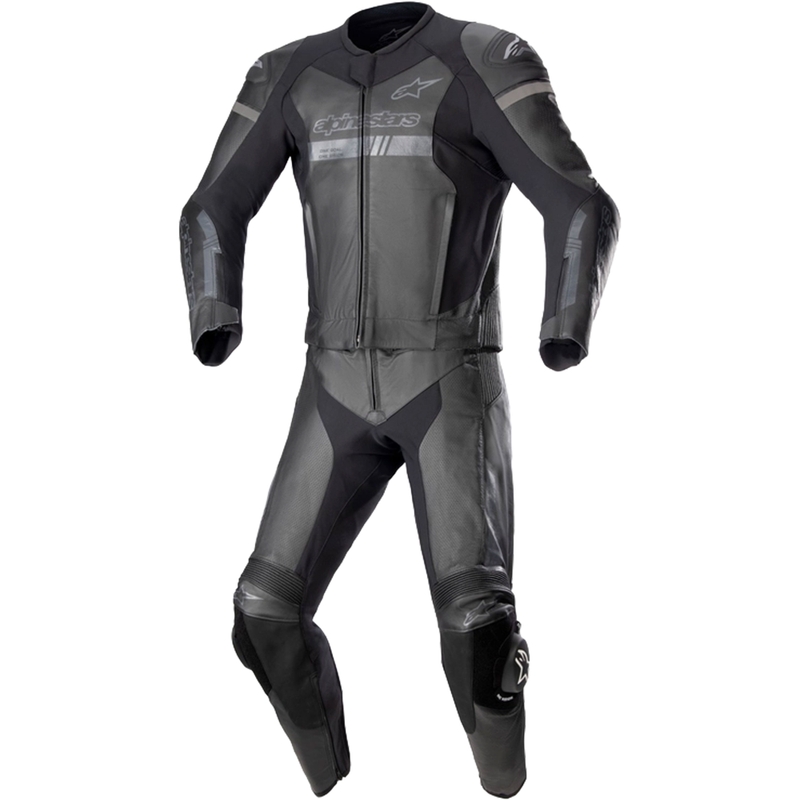 Dvoudílná kožená kombinéza na motorku Alpinestars GP Force Chaser TECH-AIR 5 kompatibilní černo-černá