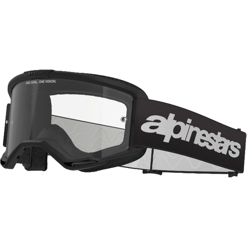 Motokrosové brýle Alpinestars Vision 3 Wordmark černé s čirým plexi