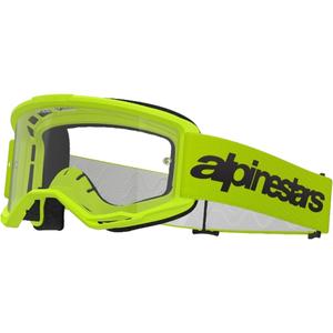 Motokrosové brýle Alpinestars Vision 3 Wordmark fluo žluté s čirým plexi