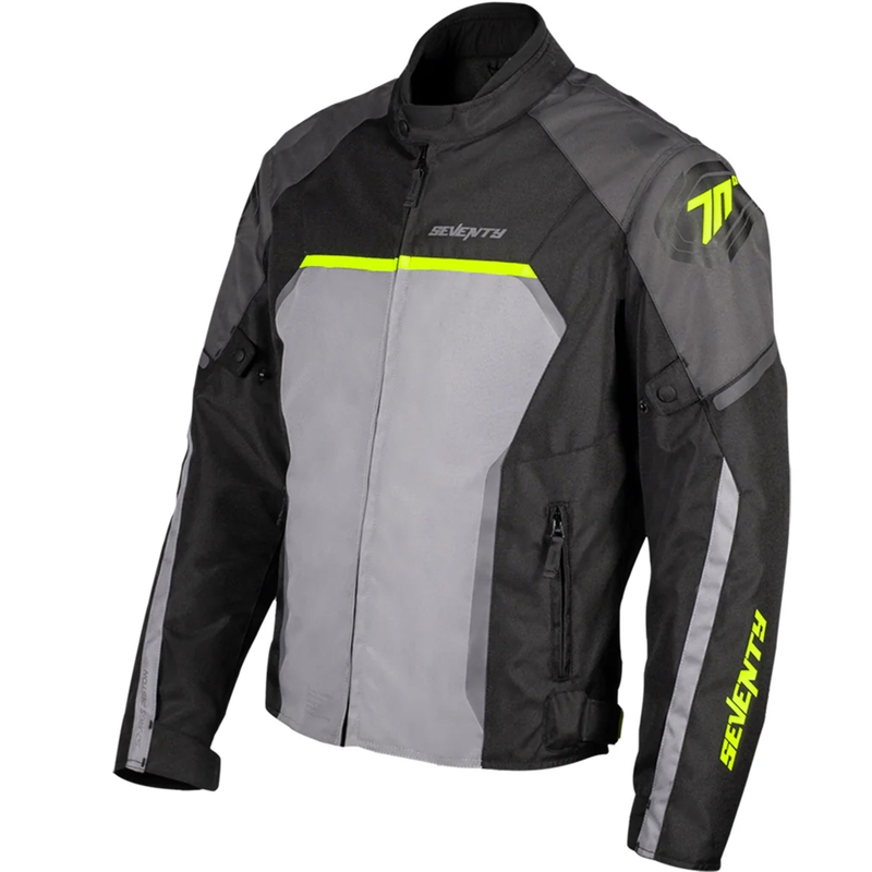 Bunda na motorku Seventy Degrees SD-JR65 Piston černo-šedo-fluo žlutá
