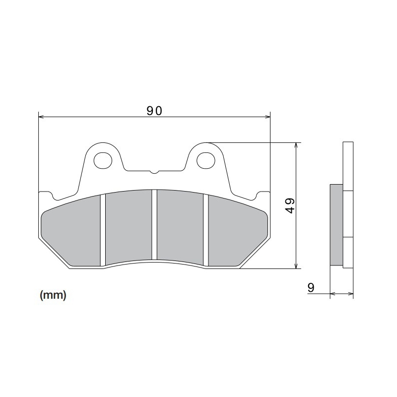 Brzdové destičky NISSIN semi-metalická směs 90x49x9 mm 2 ks