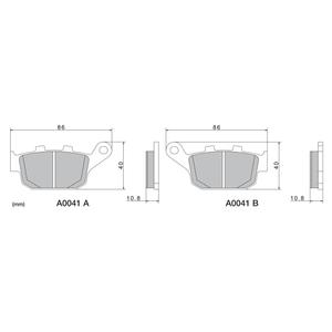 Brzdové destičky NISSIN semi-metalická směs 86x40x10.8 mm 2 ks