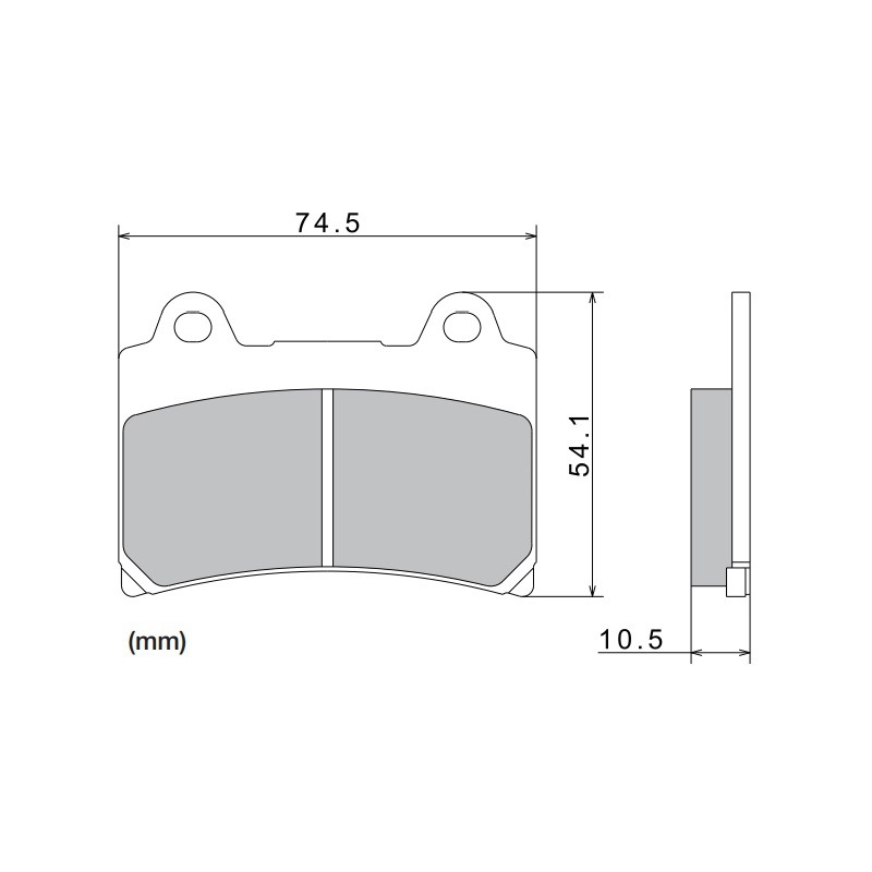 Brzdové destičky NISSIN semi-metalická směs 74.5x54.1x10.5 mm 2 ks