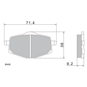 Brzdové destičky NISSIN semi-metalická směs 71.4x36x9.2 mm 2 ks